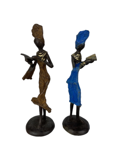 Bronze-Skulptur "Femme avec livre" by Karim